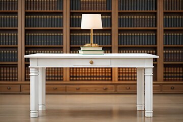 White library table closeup