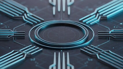 Balanced radial circuits rotating slowly in deep blue steel harmony