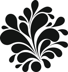 Modern Black & White Symmetrical Floral Pattern
