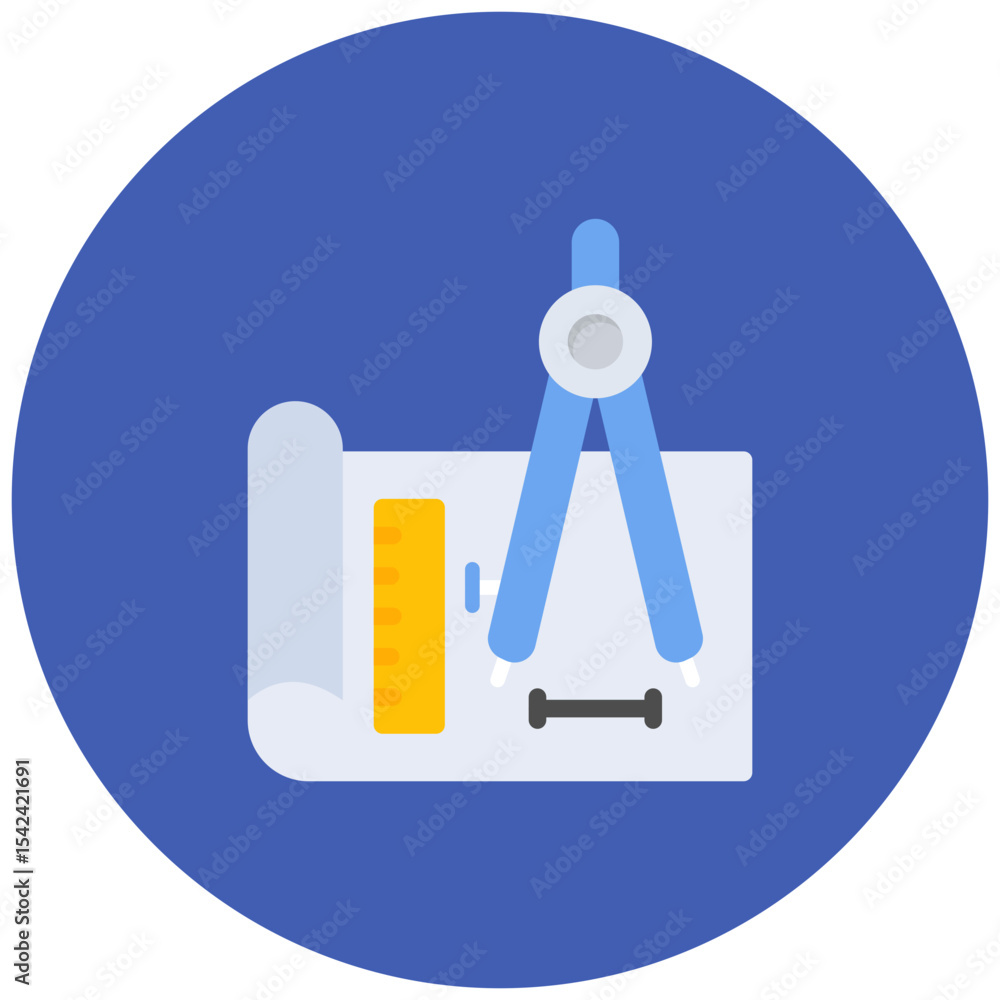 Poster technical drawing icon vector image. can be used for engineer in mechanics.