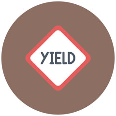 Yield Sign icon vector image. Can be used for Driving School.