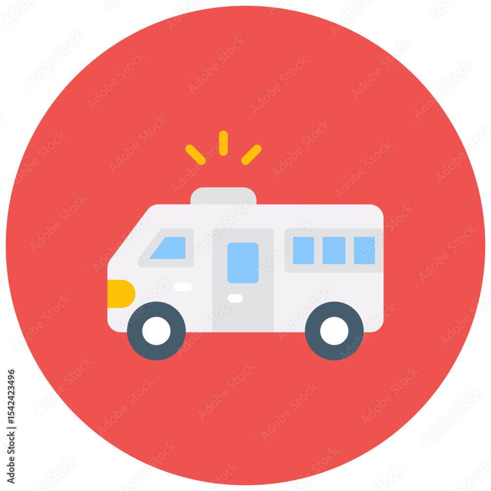 Poster ambulance icon vector image. can be used for rescue and response.