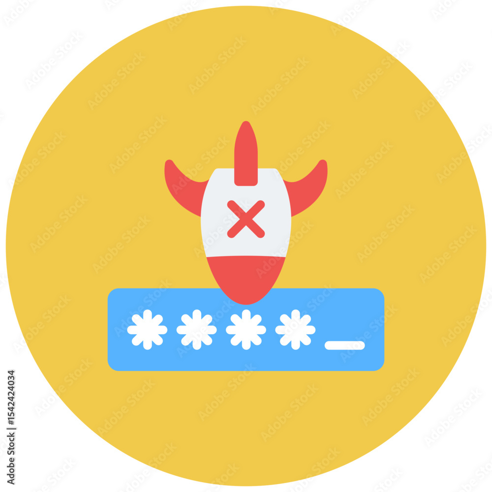 Aufkleber cyber attack icon vector image. can be used for information security.