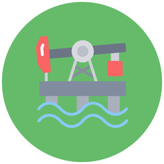 Oil Rig icon vector image. Can be used for Oil And Gas.