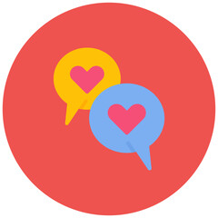 Heart Chat icon vector image. Can be used for Dating App.