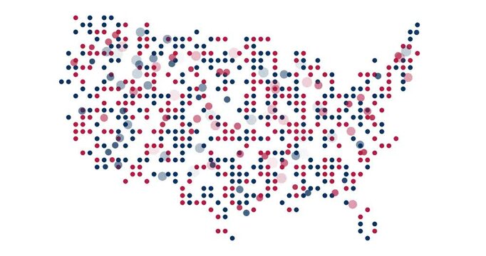 Animated Color Circles Form USA Silhouette