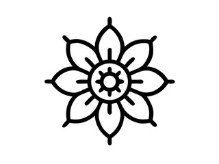 Blossom Mandala Vector - Floral Circular Tattoo Stencil & Ethnic Ornament