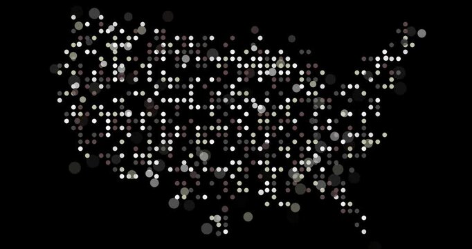 USA Map Composed Of Animated Particles
