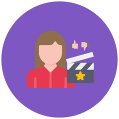 Film Critic Female icon vector image. Can be used for Filmmaking.