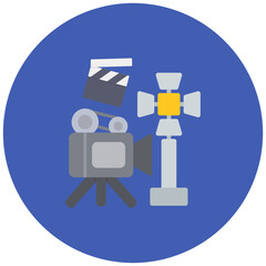 Film Set icon vector image. Can be used for Filmmaking.