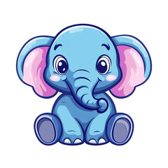 Naklejka premium Playful Baby Elephant Mascot Logo