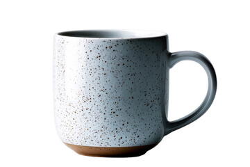 Elegant ceramic mug with speckled design on transparent background