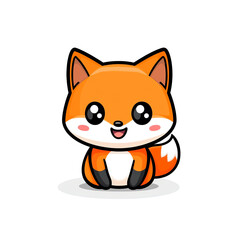 Obraz premium Playful Fox Mascot Logo Ideal for Kids Brands and Games