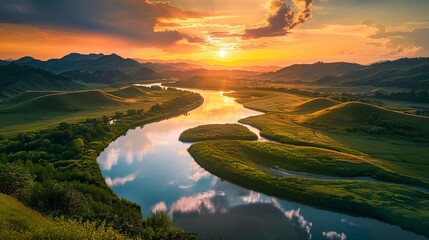 sunrise over the lake