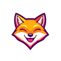 Obraz premium Cute Orange Fox Mascot Logo