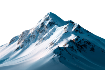 Snowy mountain peaks with sharp ridges under clear sky
