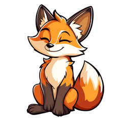 Obraz premium Cute Fox Mascot Logo Playful Cartoon Character for Branding