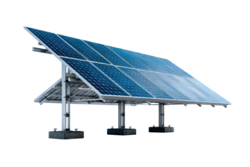 Solar panel installation on a clear day in a renewable energy project