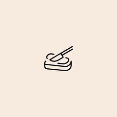 Bread with Butter icon flat vector design.