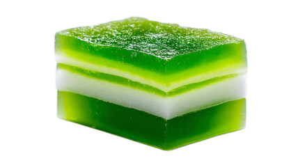 Delicious Thai Pandan Jelly Layer Cake in Vibrant Green Stacked Slices Perfect for Traditional Dessert Photography