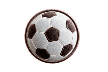 Classic black and white soccer ball design on transparent background