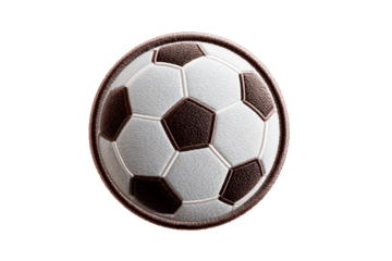 Classic black and white soccer ball design on transparent background