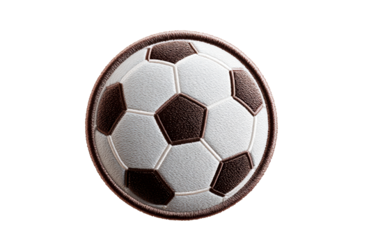 Classic black and white soccer ball design on transparent background