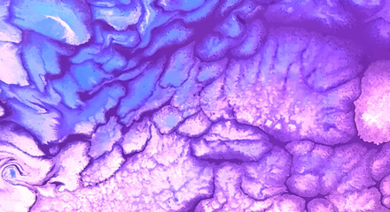 Vibrant Abstract Purple and Blue Ink Texture – Fluid Alcohol Ink Flow with Marble-Like Organic Pattern for Backgrounds, Wallpapers, and Artistic Projects