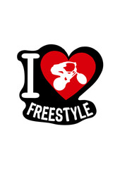 Obraz premium i love freestyle bmx velo cross coeur