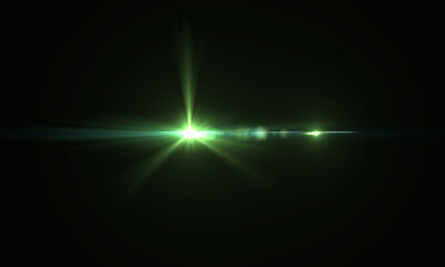 Realistic Lens Flares and Glares Effects isolated on black background 