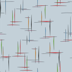 
Seamless pattern with colored thin stripes on a light blue background reminiscent of a fabric structure. for decorating your fabric print designs and for interior decoration 
For textile and interior