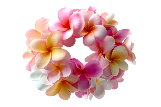 Colorful floral lei decoration arranged on a transparent background - Powered by Adobe