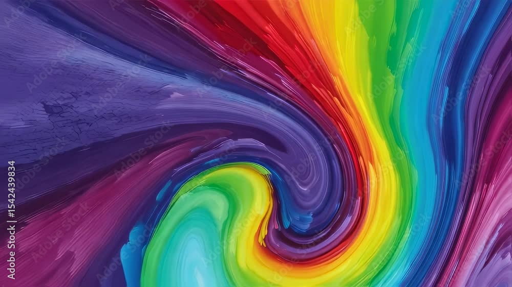 Aufkleber vibrant rainbow color streaks swirl dynamically in an abstract artistic motion. fluid paint flow bac