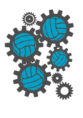 volleyball ou waterpolo engrenage logo club