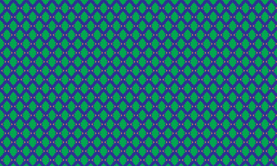 Seamless green geometric square pattern with retro decorative design