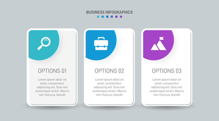Horizontal progress bar featuring 3 arrow-shaped elements, symbolizing three six stages of business strategy and progression. Clean timeline infographic design template. Vector for presentation