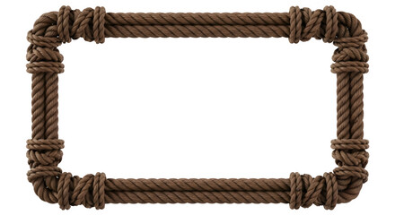 Decorative brown rope border frame for photos nautical maritime rustic design element graphic resource 100 char on transparent background © Asghar