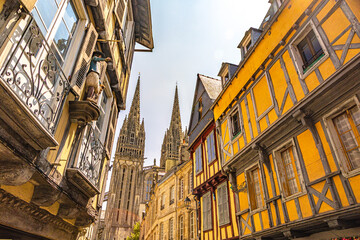 Obraz premium quimper, brittany, south brittany, finistere, france, town, old, urban