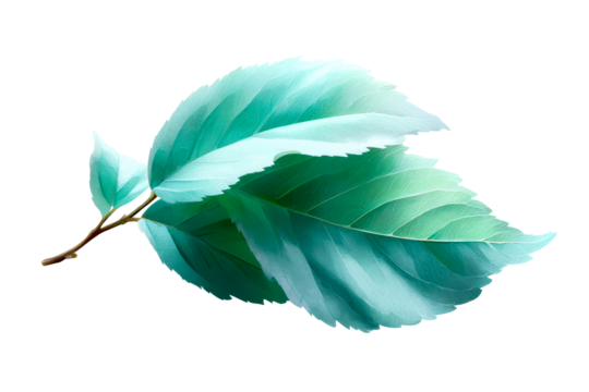 Elegant teal leaves with delicate structure for seamless use