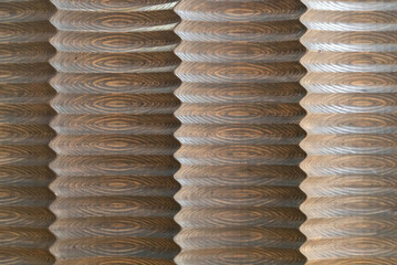 Carved wood panel with elliptical wave