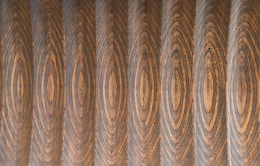 Carved wood panel with elliptical wave