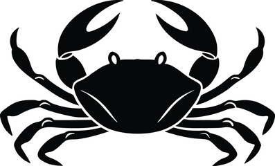 crab black silhouette icon, detailed marine animal vector illustration