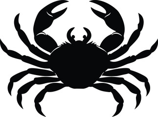 crab black silhouette icon, detailed marine animal vector illustration