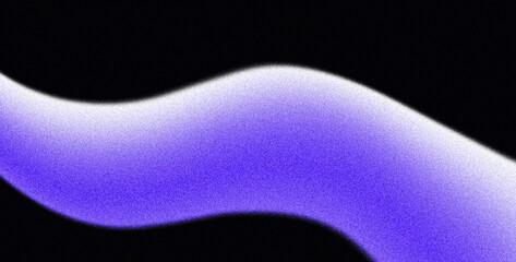 Blue purple dynamic abstract 3d figure on black backdrop, noise texture grainy banner, header poster background