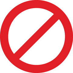 prohibition sign icon, red no entry or forbidden symbol vector illustration