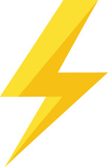 yellow lightning bolt icon, electric energy flash symbol vector illustration