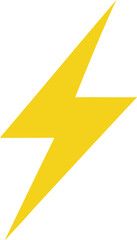 yellow lightning bolt icon, electric energy flash symbol vector illustration