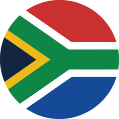 south africa flag in a circle, round national symbol colorful vector illustration