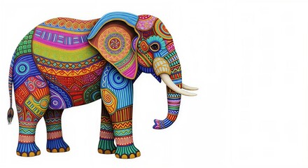 Fototapeta premium Patchwork elephant: a texture rainbow.