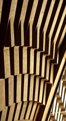 Interior sound proofing detail on a wall showing the interesting line, geometric shapes, pattern and texture_20101217_05297.